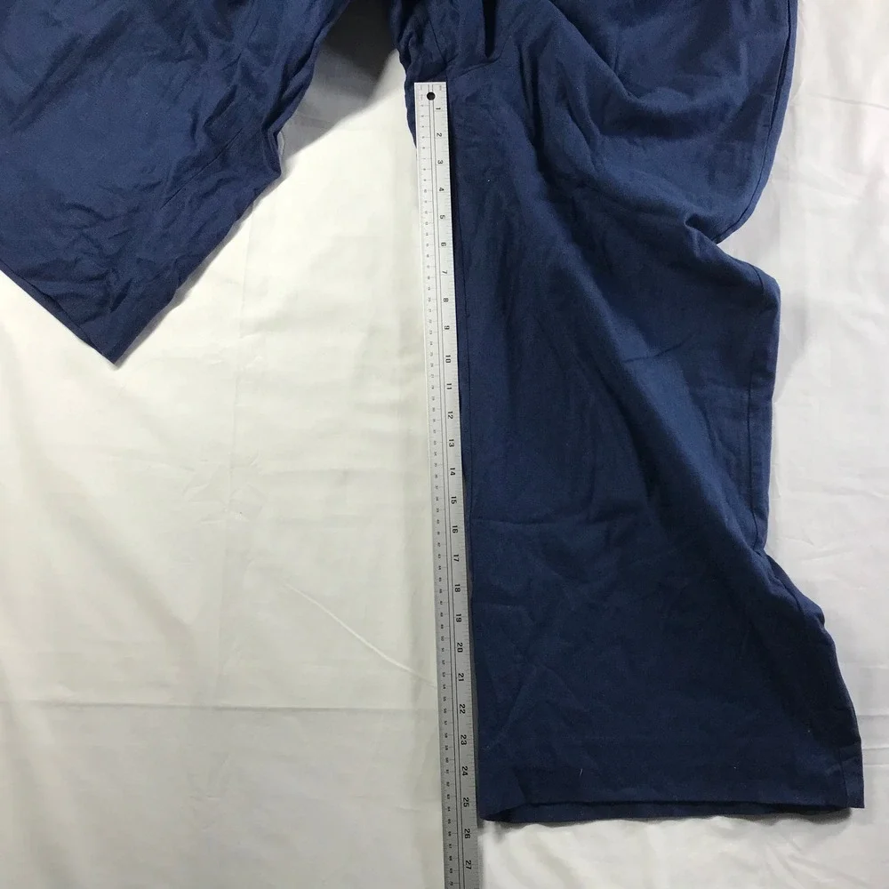 Banana Republic Navy Blue Linen Blend Wide Leg Sleeveless Jumpsuit Small S